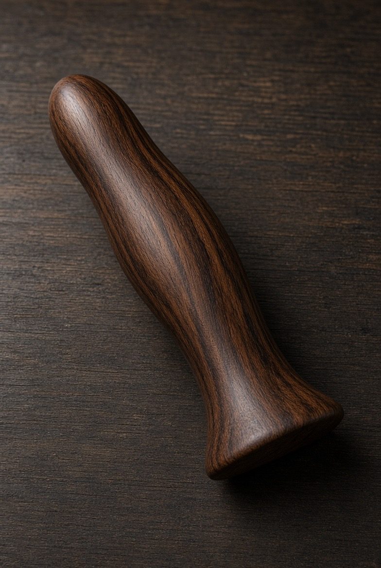 Arc, handmade wooden dildo in Rich Dark Walnut